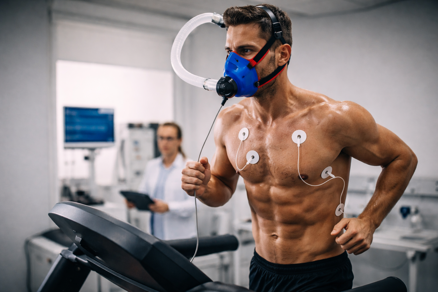 Runner doing high-intensity interval training to improve VO2max
